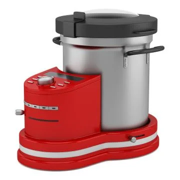 Red food processor isolated on white background Stock Illustration