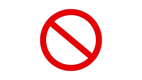 Red forbidden sign animation isolated on white background digital graphic f.. Stockbeeldmateriaal 334045823
