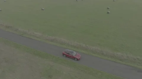 Red Ford Mustang Mach E4X in Nature-D-Log Video stock 219249031