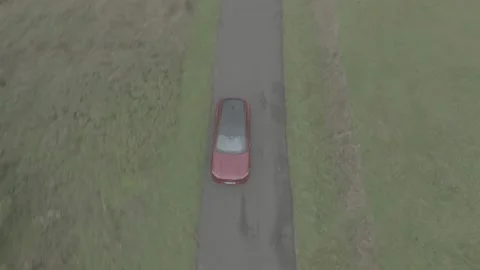 Red Ford Mustang Mach E4X in Nature-D-Log Video stock 219249038