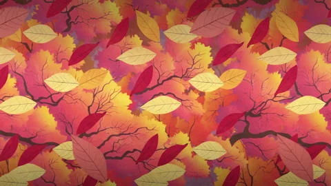 Red Forest Branches and Leaves Looped Animation Stock Footage 229569983