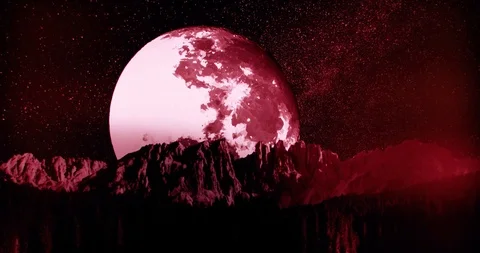 Red Forest Moon Stock Footage 111473820