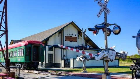 Red Fork Station, an exact replica of a railway station constructed as part.. Stock Photos