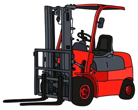 Red forklifts Stock Illustration
