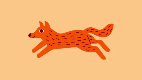 Red fox animation walking in loop motion Stock Footage 320286807