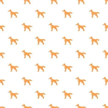 Red fox cartoon seamless pattern on white background Illustrazione stock