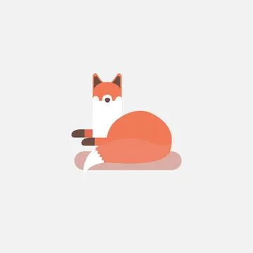 Red fox. Flat illustration. Stock Illustration
