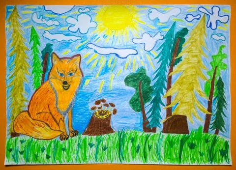 Red fox in the forest Stock Photos