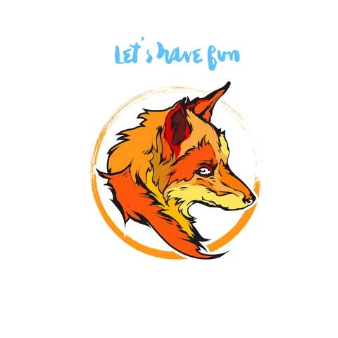 Red fox head emblem Stock Illustration