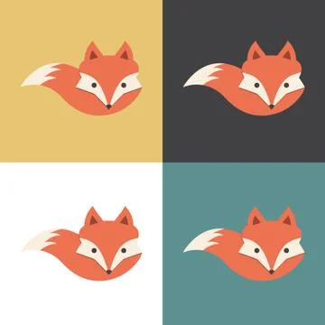 Red fox icon, vector illustration. Stock Illustration