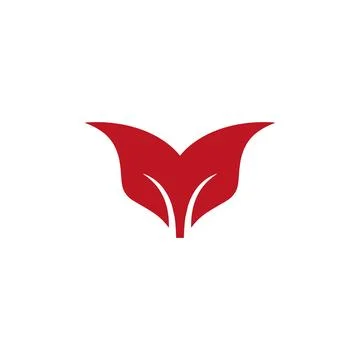 Red fox symbol logo simple drawing fox icon design, graphic, minimalist.logo Stock Illustration