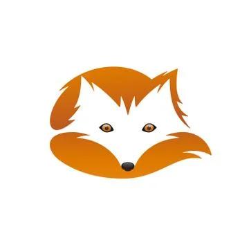 Red fox with tail. Negative space. Vector illustration. Stock Illustration