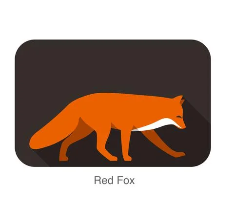 Red fox walking, search animals Stock Illustration