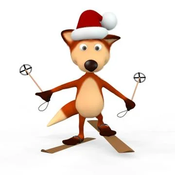 Red foxes skier. Stock Illustration