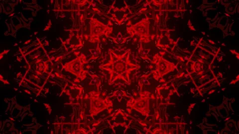 Red Fracture Kaleido Loop – Seamless 4K Abstract Geometric VJ Visual Stock Footage 325685751