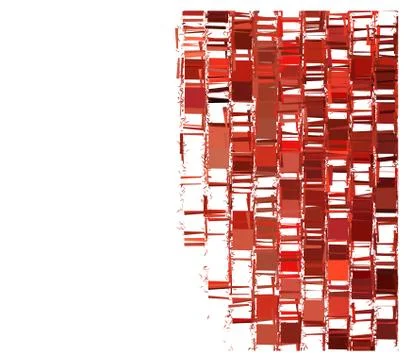Red fragmented abstract pattern over white Stock Illustration