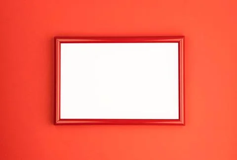 Red frame on bright background. Space for your design Stock Photos