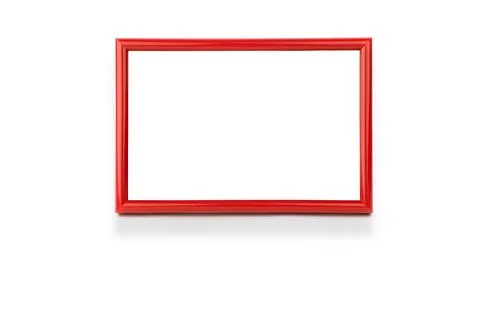 Red frame isolated on white background. Mock up for your design. Foto stock