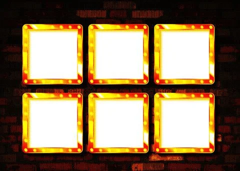 Red frame with light bulb around set Stock-Illustration