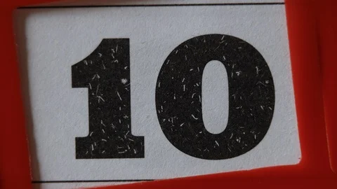 Red Frame Moves On The Calendar. The 10 Day Of The Calendar. 스톡 동영상 106581365