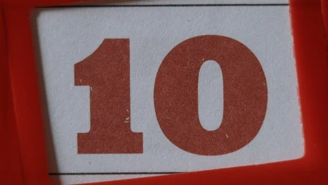 Red Frame Moves On The Calendar. The 10 Red Day Of The Calendar. Stock Footage 106710150