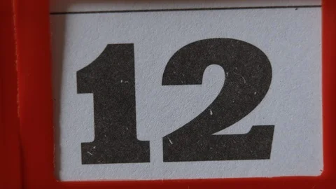 Red Frame Moves On The Calendar. The 12 Day Of The Calendar. Stock Footage 106581475