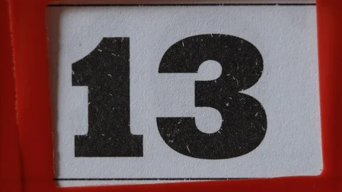 Red Frame Moves On The Calendar. The 13 Day Of The Calendar. 스톡 동영상 106581489