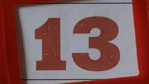 Red Frame Moves On The Calendar. The 13 Red Day Of The Calendar. Stock Footage 106710157