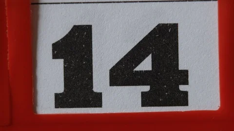 Red Frame Moves On The Calendar. The 14 Day Of The Calendar. Stock Footage 106581497