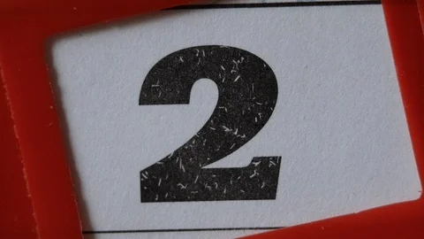 Red Frame Moves On The Calendar. The 2 Day Of The Calendar. Stock Footage 106580835