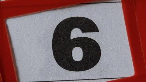 Red Frame Moves On The Calendar. The 6 Day Of The Calendar. Vídeo Stock 106581305