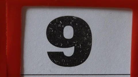 Red Frame Moves On The Calendar. The 9 Day Of The Calendar. Stock Footage 106581284