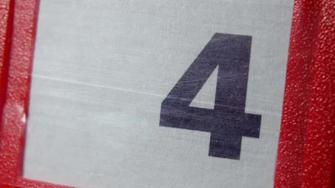 Red Frame Moves On The Calendar. The Fourth Day Of The Calendar Stock Footage 82524822