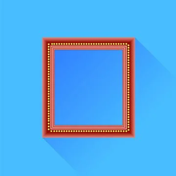 Red Frame Red Wood Frame Isolated on Blue Background. Copyright: xZoonar.c... Stock Photos