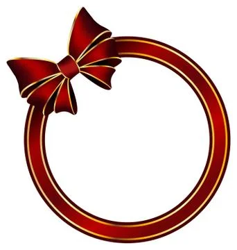 Red frame ring with silk bow Stock Illustration