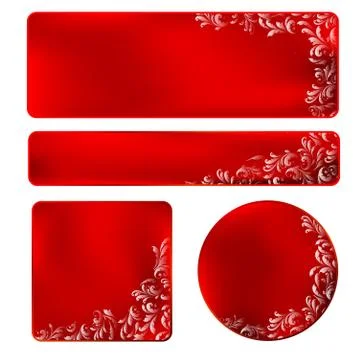 Red frame with white ornament Stock Illustration