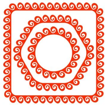 Red Frames Set of Different Red Frames Isolated on White Background Copyri... Stock Photos