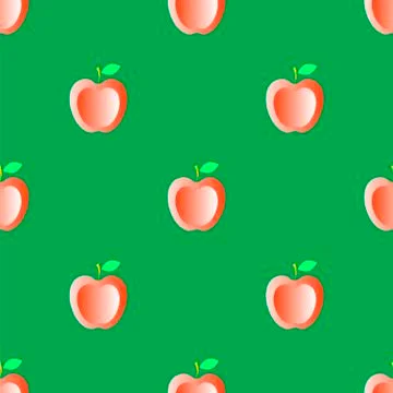 Red Fresh Apple Seamless Pattern Stockillustratie