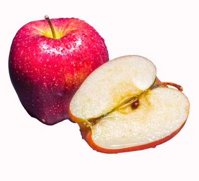 Red fresh apple with slice Foto stock