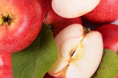 Red fresh apples as a background 스톡 사진