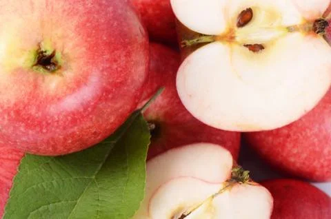 Red fresh apples as a background Stock Photos