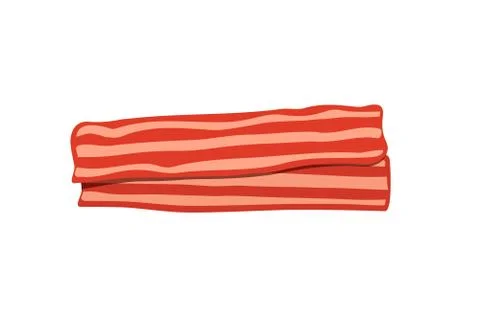 Red Fresh Bacon. isolated Vector Illustration Stock Illustration