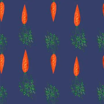 Red Fresh Carrot Seamless Pattern Stock Illustration