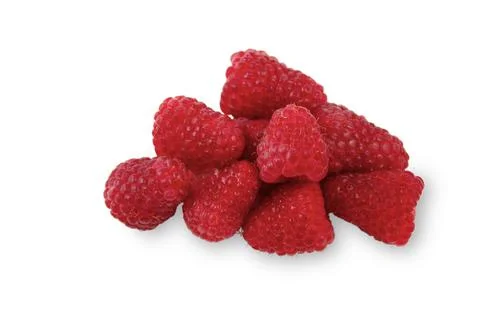 Red fresh raspberry isolated on white background. Stock Photos