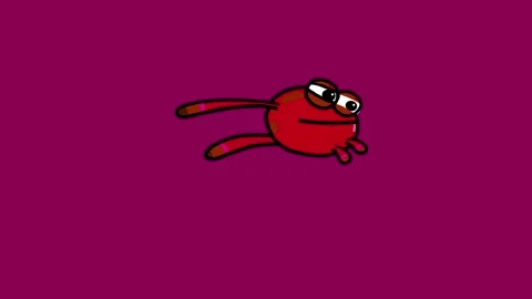 Red frog cartoon leaping in place outline isolated Stock Footage 308366801
