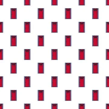 Red front door pattern repeating as seamless background Stock Illustration