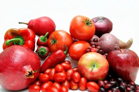 Red fruit and vegetables Stock Photos