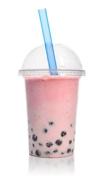 Red fruit Bubble Tea Stock Photos
