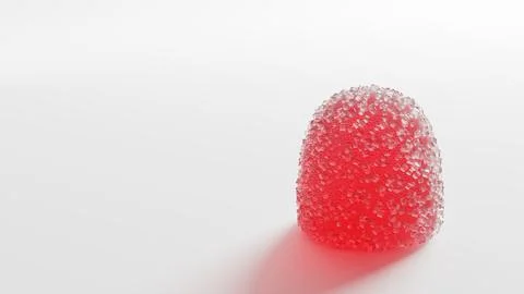 Red fruit jelly candy. Highly detailed realistic 3D rendering Stock Illustration