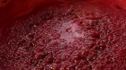 Red fruit marmalade in copper boiling Stock Footage 11404071